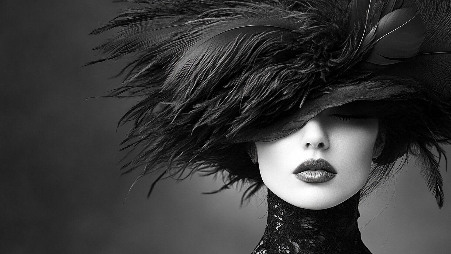 woman-wearing-very-tall-fancy-feathered-hat